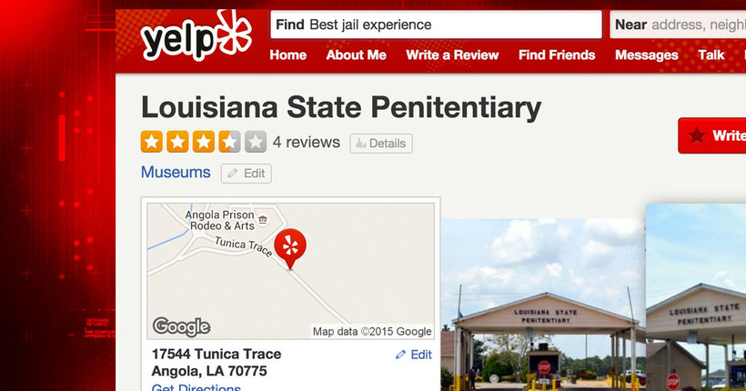 Yelp reviews of jails and prisons