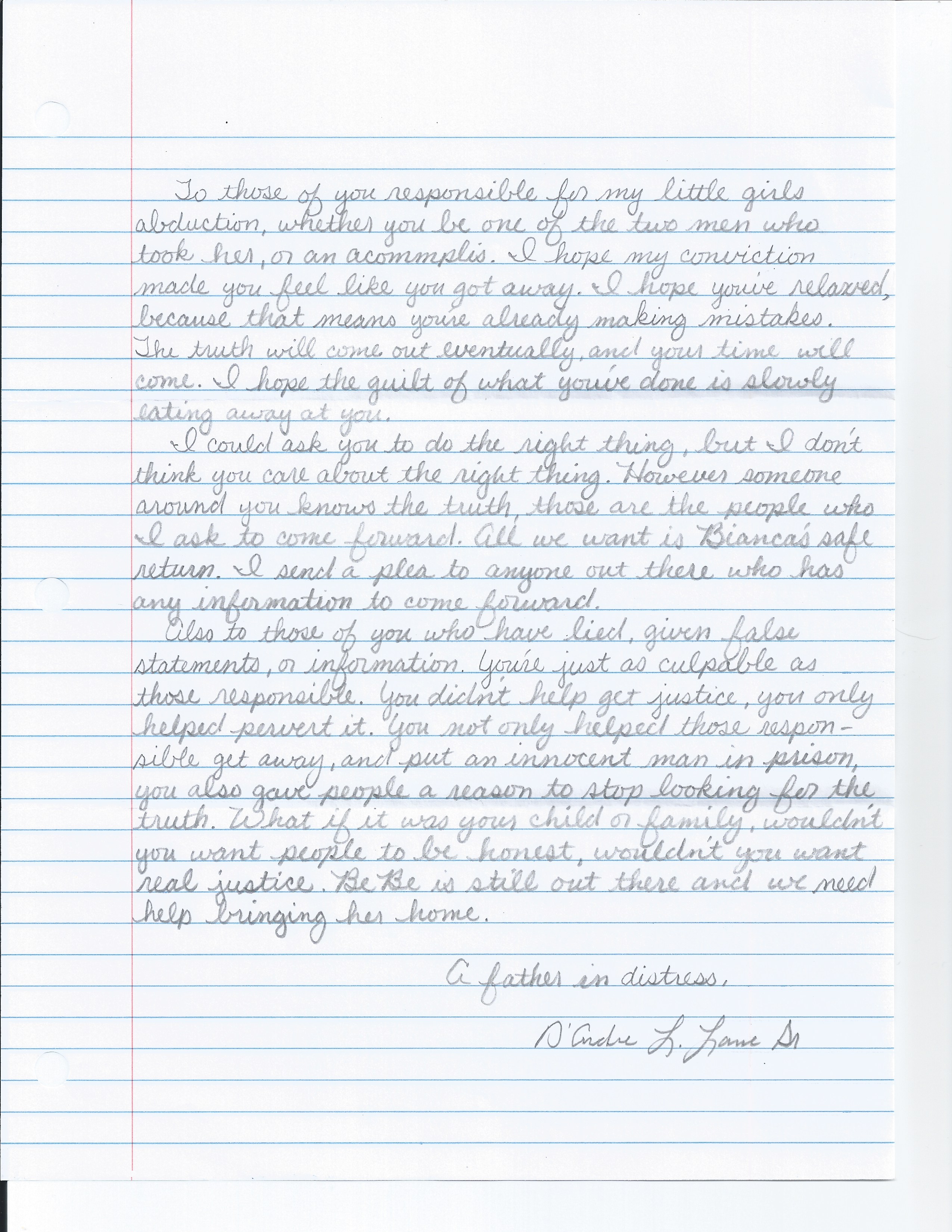 Letter to Abductors