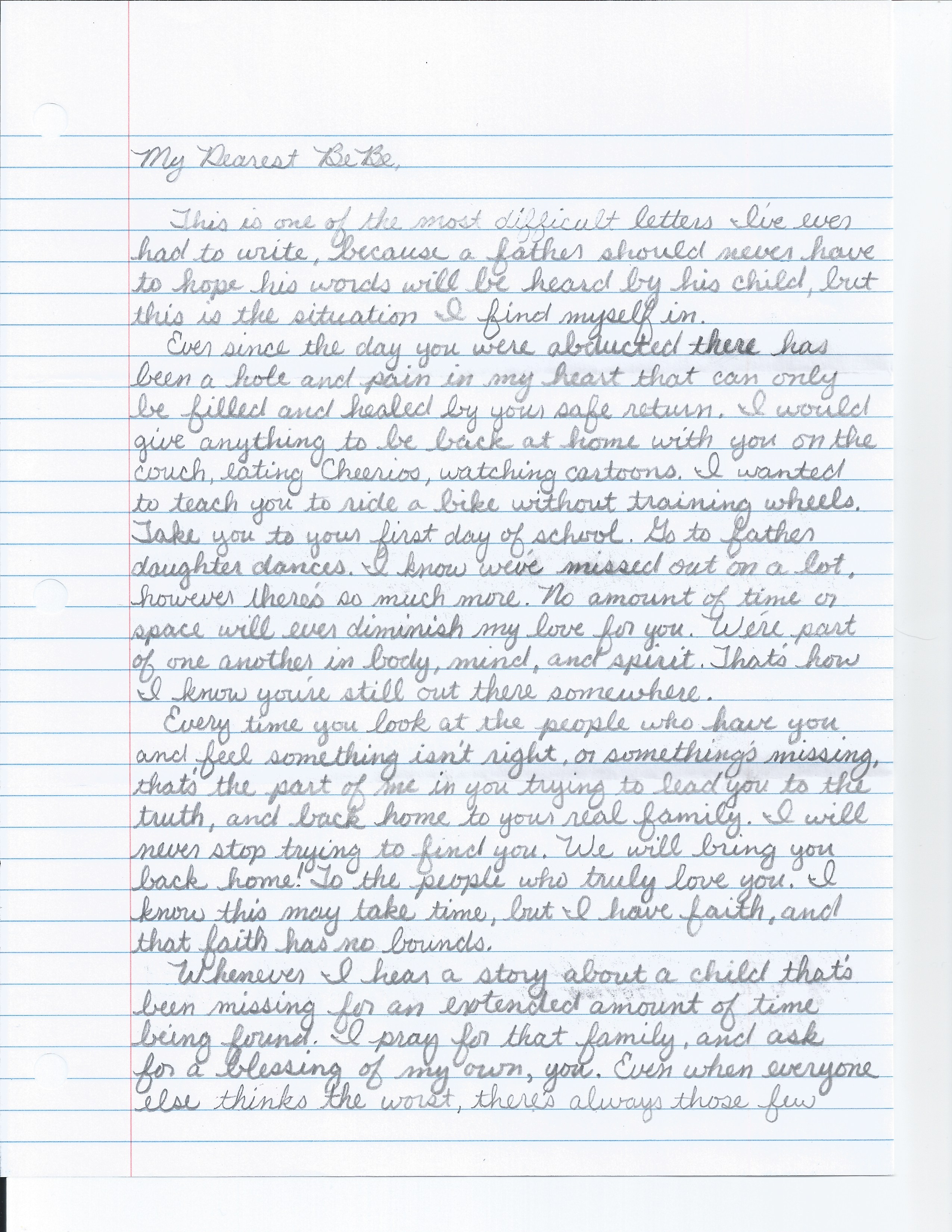 Letter to Bebe Pg.1